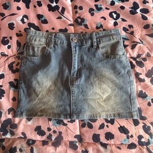 Forever 21 Washed Blue Denim Mini Skirt